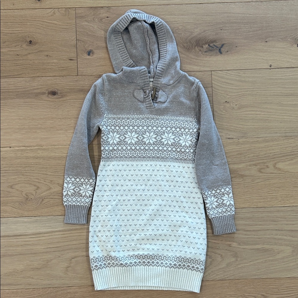 Cozy Girl’s Knit Hooded Sweater Dress (Size 10-12)